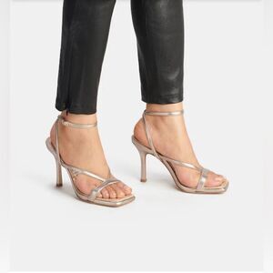 Coach Kaia leather ankle- strap sandals - Platinum champagne ( Gold color)